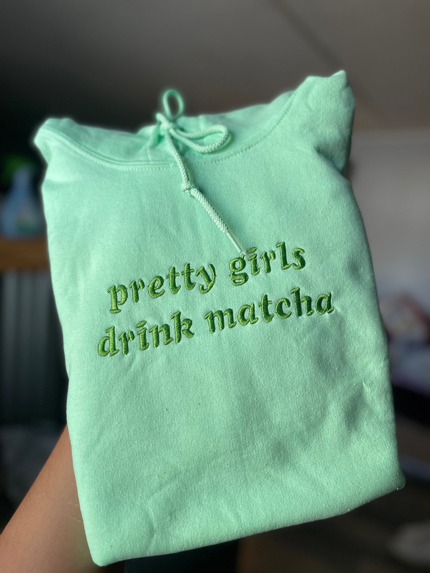 pretty girls drink matcha hoodie